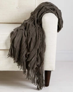 Discount 🎁 Belle Epoque Ruffle Eucalyptus Throw Home Blankets & Throws 🧨