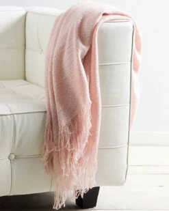 Promo 😍 Belle Epoque Pink Woven Throw Home Blankets & Throws 🥰
