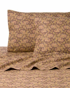 Discount ⌛ Belle Epoque Paisley Flannel Brown Sheet Set Home Sheets ✔️